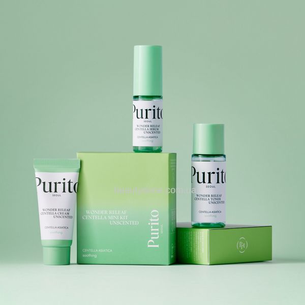 Набір засобів з центеллою без ефірних масел Purito Seoul Wonder Releaf Centella Mini Kit Unscented 7388 фото