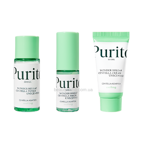 Набір засобів з центеллою без ефірних масел Purito Seoul Wonder Releaf Centella Mini Kit Unscented 7388 фото