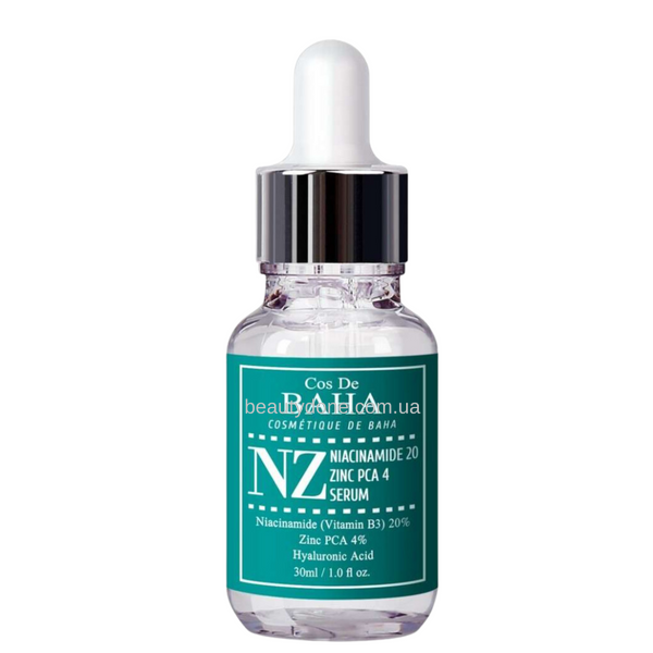 Сыворотка с ниацинамидом 20% и цинком 4% Cos De Baha NZ Niacinamide 20 Zinc PCA 4 Serum 30 ml 2852 фото