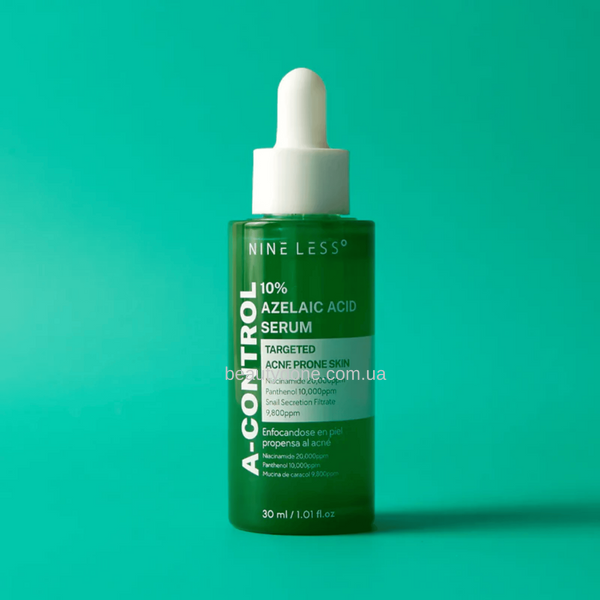 Сироватка проти акне з азелаїновою кислотою 10% та зеленим чаем Nine Less A-Control 10% Azelaic Acid Serum, 30 мл 6281 фото Сироватка проти акне з азелаїновою кислотою 10% та зеленим чаем Nine Less A-Control 10% Azelaic Acid Serum, 30 мл 6281 фото