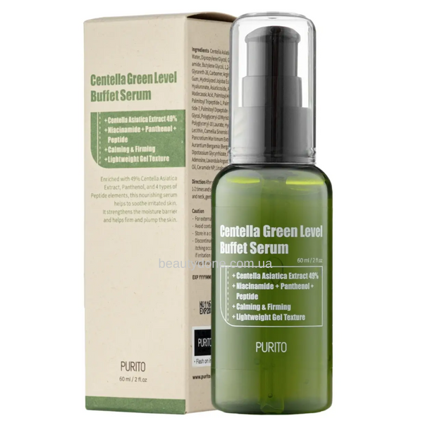 Сыворотка с экстрактом центеллы 49% Purito Centella Green Level Buffet Serum 60 ml 3257 фото