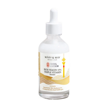 Освітлювальна сироватка для рівного тону обличчя Mary&May Rice niacin 10% Triple Vitamin Serum 80ml  0471 фото