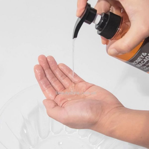 Безсульфатный гель для душа с медом макадамией и алое Kundal Honey & Macadamia Body Wash Amber Woody 500ml 8063 фото