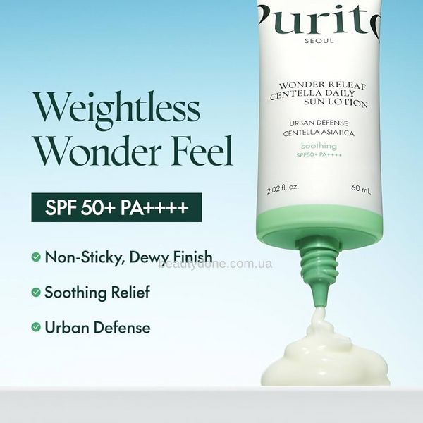 Солнцезащитный лосьон для чувствительной кожи Purito SEOUL Wonder Releaf Centella Daily Sun Lotion 60 ml 1983 фото