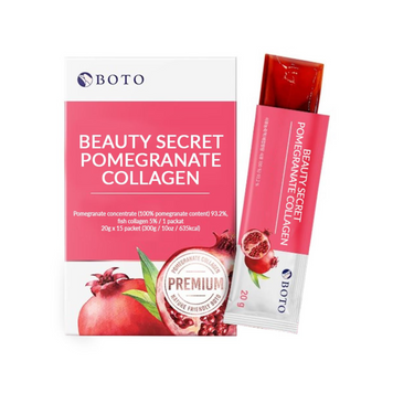 Низкомолекулярный коллаген с экстрактом граната в виде желе BOTO Beauty Secret Pomegranate Collagen Jelly Stick (15 sticks) 2563 фото