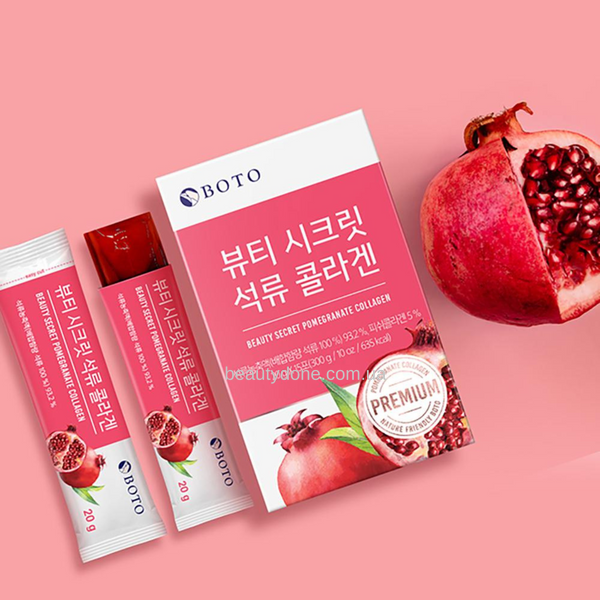 Низкомолекулярный коллаген с экстрактом граната в виде желе BOTO Beauty Secret Pomegranate Collagen Jelly Stick (15 sticks) 2563 фото