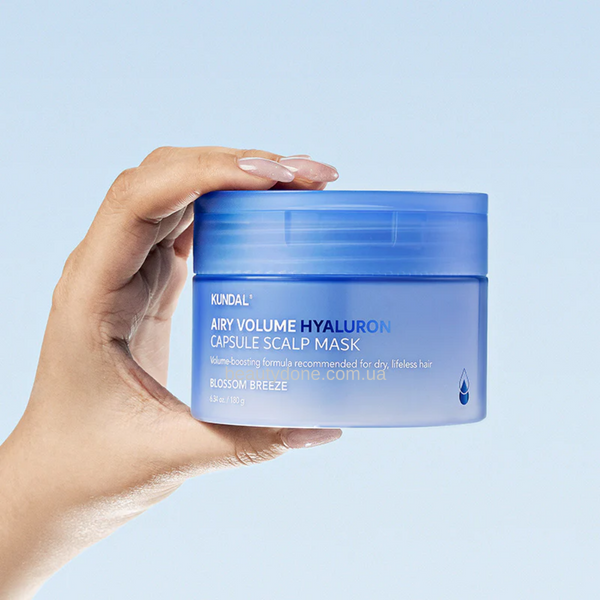 Увлажняющая маска для волос с гиалуроновыми капсулами Kundal Airy Volume Hyaluron Capsule Scalp Mask Blossom Breeze, 180 мл 3268 фото