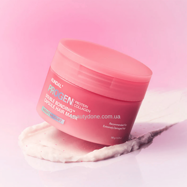 Питательная капсульная маска для волос Kundal Progen Double Bonding Capsule Hair Mask Violet Muguet 180g 3678 фото