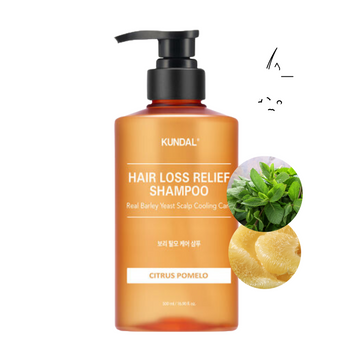 Оздоровлюючий пивний шампунь безсульфатний Kundal Beer Yeast Hair Loss Relief Shampoo Citrus Pomelo 500 мл 4672 фото