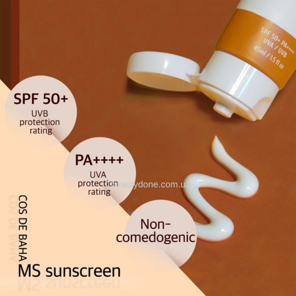 Мінеральний сонцезахисний крем на фізичних фільтрах COS DE BAHA Mineral Sunscreen (MS) 45 мл 5220 фото