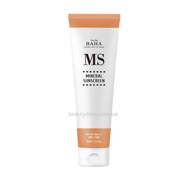 Минеральный солнцезащитный крем на физических фильтрах COS DE BAHA Mineral Sunscreen (MS) 45 мл 5220 фото