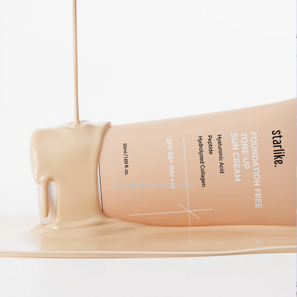 Уходовый солнцезащитный крем 2 в 1 с выравнивающим действием Starlike Foundation Free Tone Up Sun Cream SPF50+ PA++++, 50 мл  5272 фото