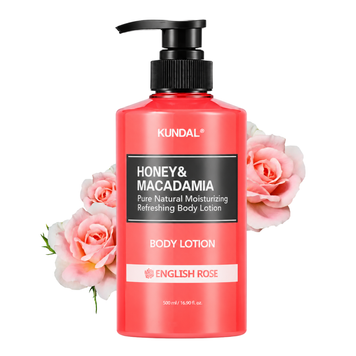 Лосьйон для тіла Амбра Ваніль Kundal Honey & Macadamia Pure Body Lotion English Rose 500ml 5870 фото