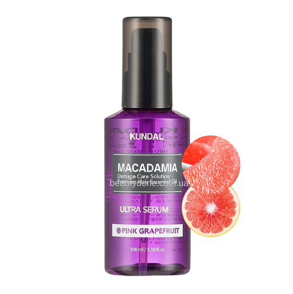 Сироватка для блиску та відновлення волосся KUNDAL Macadamia Ultra Pink Grapefruit 100 ml 6835 фото