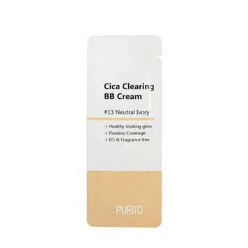 Пробник уходового ВВ крема с экстрактом центели PURITO Cica Clearing BB Cream SPF 38/PA+++ #13 Neutral Ivory 1994 фото