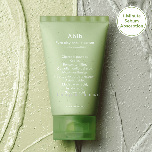 Глиняная маска-пенка для очищения пор с хауттюйнией и углём Abib Pore Clay Pack Cleanser Heartleaf Charcoal Foam, 120 мл 9071 фото