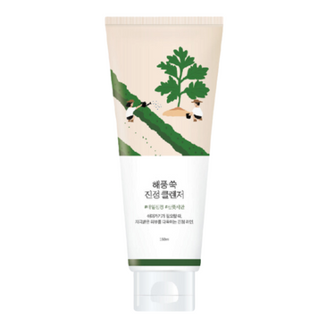 Заспокійлива очищуюча пінка з морським полином ROUND LAB Mugwort Calming Cleanser 150 ml 3970 фото