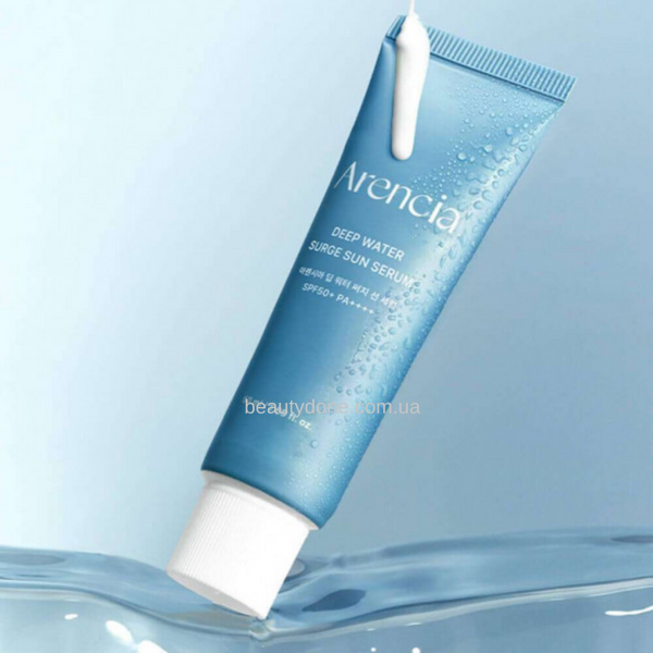 Сонцезахисна прозора легка сироватка на кожен день Arencia Deep Water Surge Sun Serum SPF50+ PA++++, 50 мл (стабільні хімічні фільтри) 3577 фото