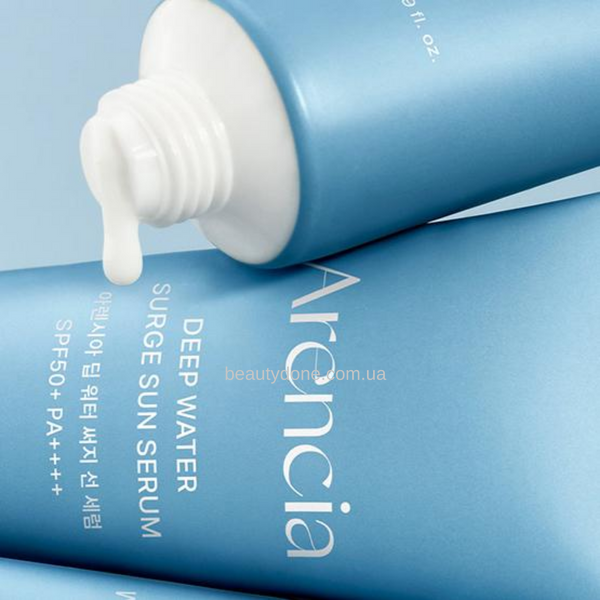 Сонцезахисна прозора легка сироватка на кожен день Arencia Deep Water Surge Sun Serum SPF50+ PA++++, 50 мл (стабільні хімічні фільтри) 3577 фото