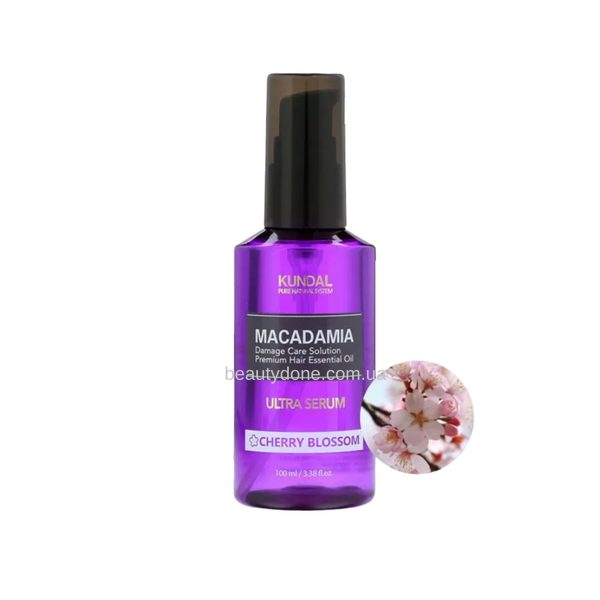 Сыворотка для блеска и восстановление волос Цветущая вишня KUNDAL Macadamia Ultra Cherry Blossom 100 ml 1220 фото