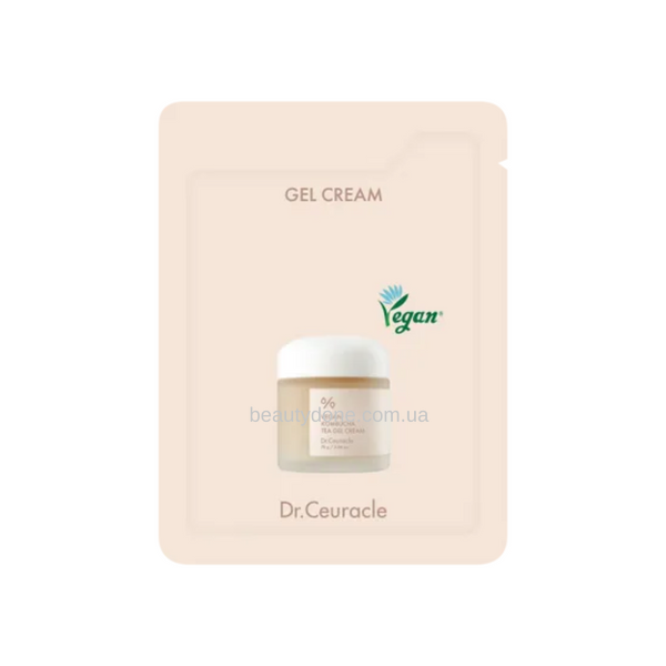 Увлажняющий гель-крем с комбучей Vegan Kombucha Tea Gel Cream Dr.Ceuracle 2ml 4689 фото