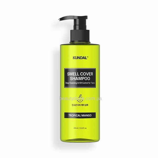 Шампунь проти жирності шкіри голови Kundal All Day Smell Cover Teens Shampoo Tropical Mango 400 ml  6875 фото