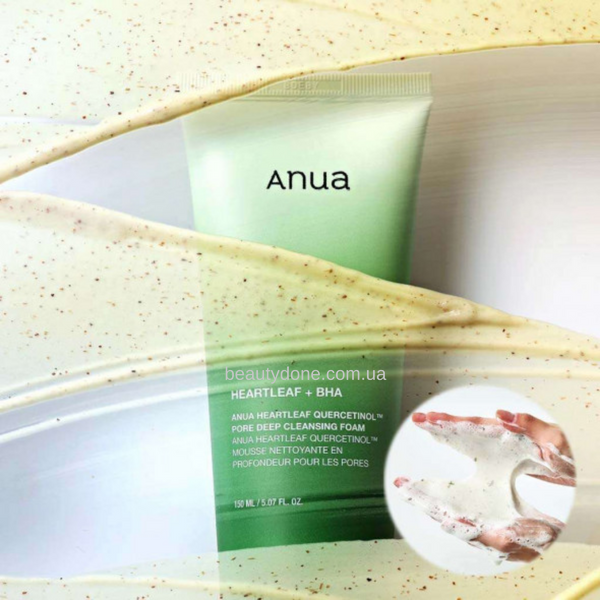 Глубоко очищающая пенка для умывания лица Anua Heartleaf Quercetinol Pore deep Cleansing Foam 150ml 5755 фото