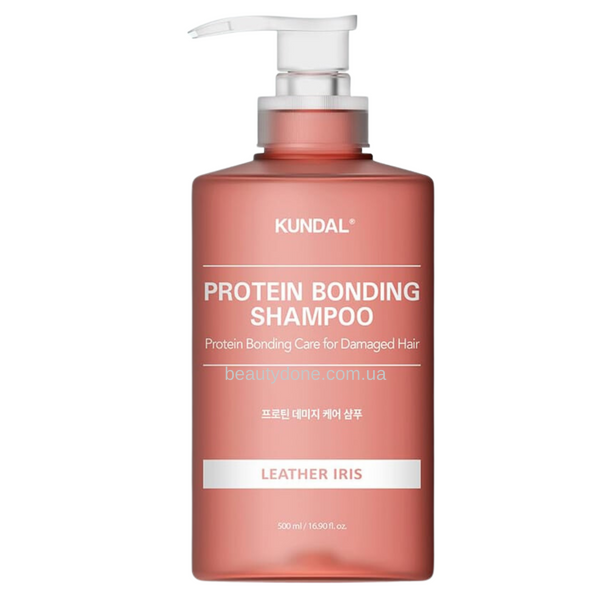 Протеиновый восстанавливающий шампунь Ирис Kundal Protein Bonding Shampoo Leather Iris 500 ml 7483 фото