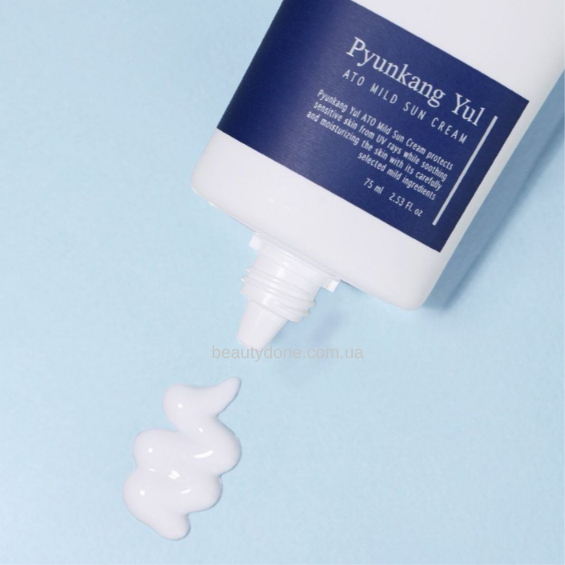 Сонцезахисний крем для чутливої шкіри Pyunkang Yul ATO Mild Sun Cream SPF50+ PA++++, 75 мл (фізичні+хімічні фільтри) 9262 фото