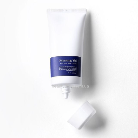 Сонцезахисний крем для чутливої шкіри Pyunkang Yul ATO Mild Sun Cream SPF50+ PA++++, 75 мл (фізичні+хімічні фільтри) 9262 фото