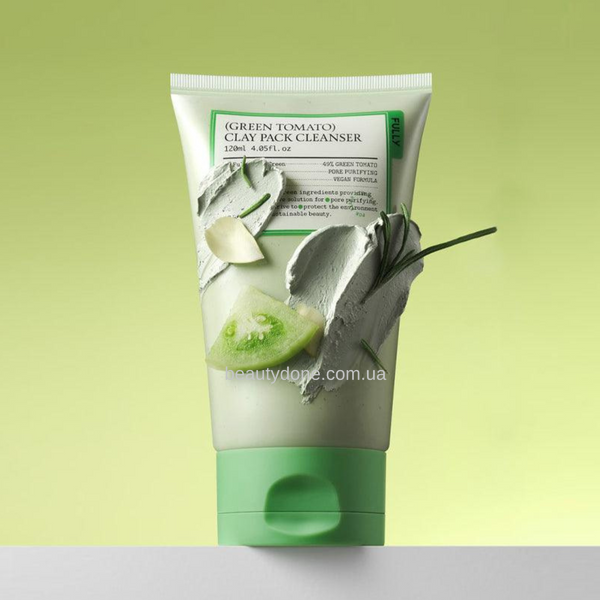 Очищуюча маска-пінка з каоліном FULLY Green Tomato Clay Pack Cleanser 120ml 3486 фото