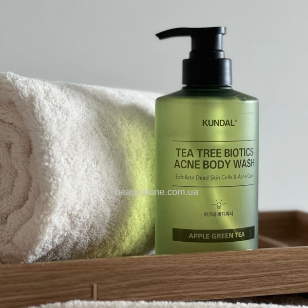 Гель для душа от сыпи с пробиотиками Kundal Tee Tree Bioticts Acne Body Wash Apple Green Tea 500ml 2382 фото