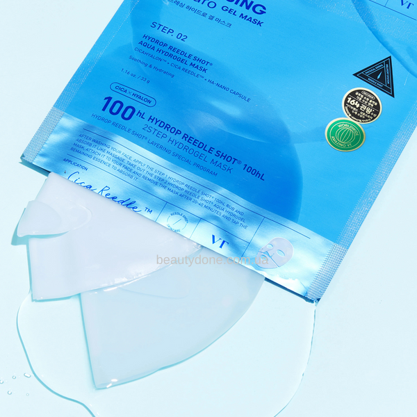 Зволожувальна гідрогелева маска2-х етапна VT Cosmetics Hydrop Reedle Shot 100hL 2-Step Mask 4690 фото