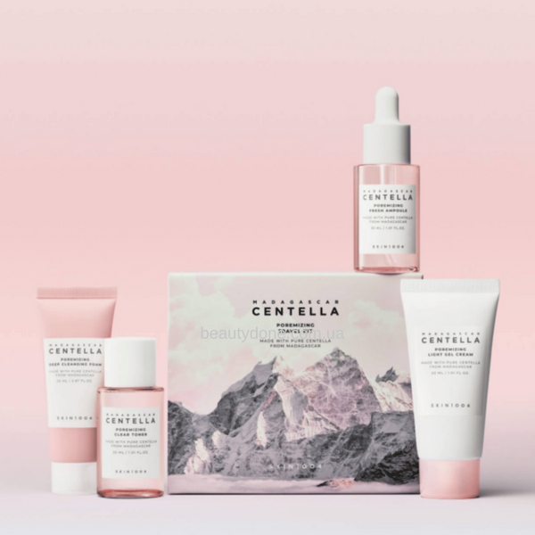 Набор для комбинированной и жирной кожи SKIN1004 Madagascar Centella Poremizing Travel Kit (30мл+30мл+20мл+30мл) 7292 фото