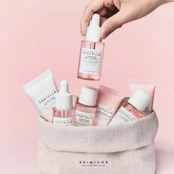 Набор для комбинированной и жирной кожи SKIN1004 Madagascar Centella Poremizing Travel Kit (30мл+30мл+20мл+30мл) 7292 фото