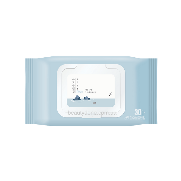 Очистительные салфетки для снятия макияжа и SPF Round Lab 1025 Dokdo Cleansing Tissue 4341 фото