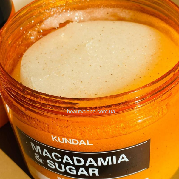 Скраб для тела с макадамией Kundal Macadamia & Sugar Body Scrub White Musk 550gr 2384 фото