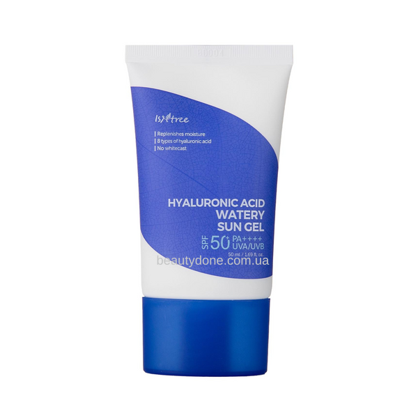 Легкий зволожуючий сонцезахисний гель Isntree Hyaluronic Acid Watery Sun Gel SPF50+ PA++++ 50 мл 8953 фото