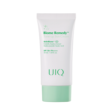 Заспокійливий сонцезахисний крем проти почервоніння UIQ Biome Remedy&trade; Tone-up Sun Cream Green 50 мл (зменшує почервоніння) 7251 фото