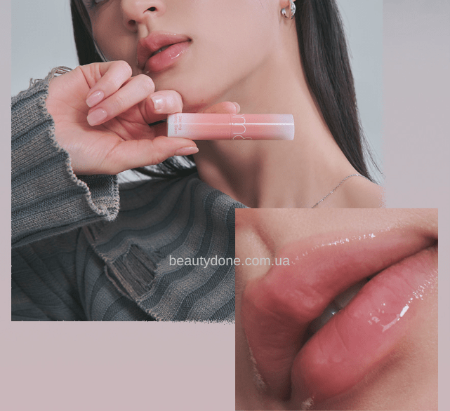 Відтіночний соковитий танучий блиск-бальзам для губ ROM&ND Glasting Melting Balm MAUVE WHIP 07 5659 фото