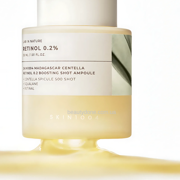Ампульная бустерная сыворотка с ретинолом 0.2% SKIN1004 Madagascar Centella Retinol 0.2 Boosting Shot 1.5ml/9 ml/30 ml sample7435 фото