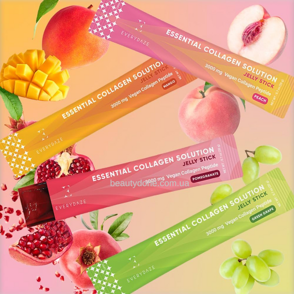 Виноградний желейні стіки з пептидним колагеном Everydaze Essential Collagen Solution Grape Jelly Stick, 10 стіків в пачці 7451 фото