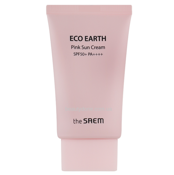 Солнцезащитный крем с каламином THE SAEM Eco Earth Power Pink Sun Cream SPF50+ PA++++ 50 ml 1211 фото